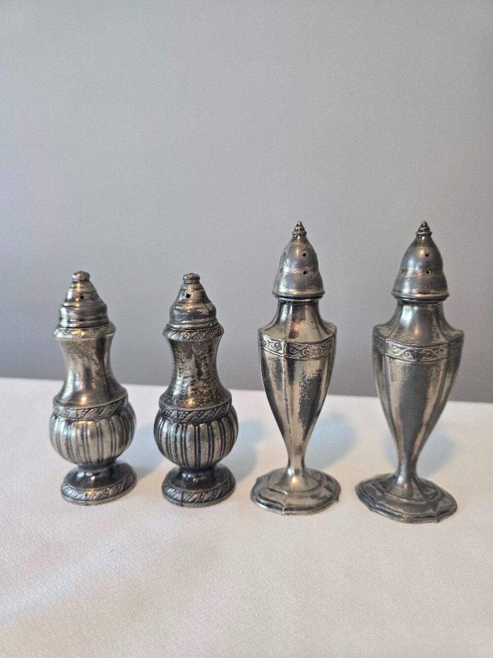 2 Sets Silver Plated Salt and Pepper Shakers